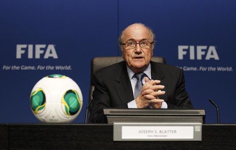 FIFA President Sepp Blatter attends a news conference at the Home of FIFA in Zurich, March 19, 2013. REUTERS/Michael Buholzer FIFA President Sepp Blatter attends a news conference at the Home of FIFA in Zurich, March 19, 2013. REUTERS/Michael Buholzer