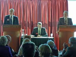 Dr. Tony Evers and Don Pridemore debate issues in State Superintendent race. Photo courtesy Wisconsin Radio Network. Dr. Tony Evers and Don Pridemore debate issues in State Superintendent race. Photo courtesy Wisconsin Radio Network.