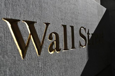 Wall Street is written on a building in New York's financial district, March 4, 2013. REUTERS/Brendan McDermid Wall Street is written on a building in New York's financial district, March 4, 2013. REUTERS/Brendan McDermid