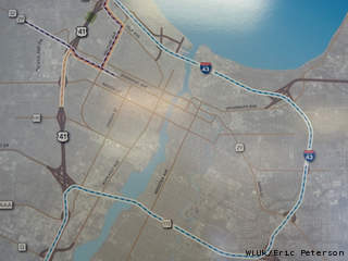A map of potential alternate routes around a March 22-24, 2013 closure of Hwy. 41 is seen at the DOT office in Ashwaubenon. (courtesy of FOX 11). A map of potential alternate routes around a March 22-24, 2013 closure of Hwy. 41 is seen at the DOT office in Ashwaubenon. (courtesy of FOX 11).