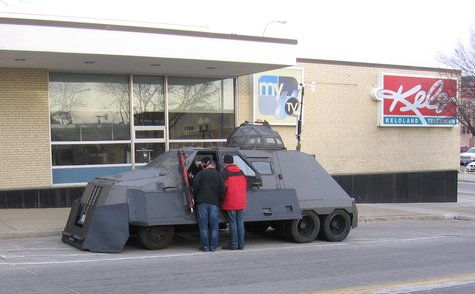 The TIV 2 (Tornado Intercept Vehicle) on display in Sioux Falls - KELO News Photo The TIV 2 (Tornado Intercept Vehicle) on display in Sioux Falls - KELO News Photo