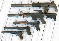 Silencers attached to weapons. Photo courtesy Wikipedia.
Silencers attached to weapons. Photo courtesy Wikipedia.