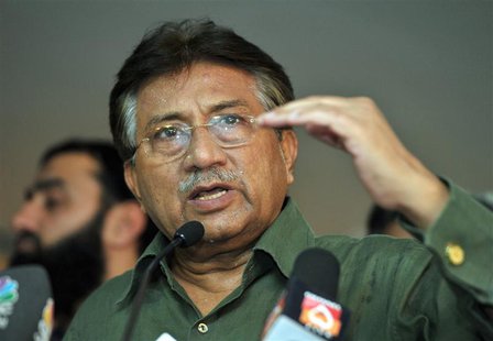 Pakistan's former President Pervez Musharraf speaks during a news conference in Dubai March 23, 2013. REUTERS/Mohammad Abu Omar Pakistan's former President Pervez Musharraf speaks during a news conference in Dubai March 23, 2013. REUTERS/Mohammad Abu Omar