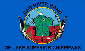 Bad River Band of Lake Superior Chippewas logo and flag Bad River Band of Lake Superior Chippewas logo and flag