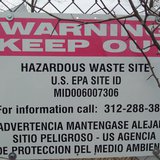 The area remains fenced off to the public with warnings to stay out.