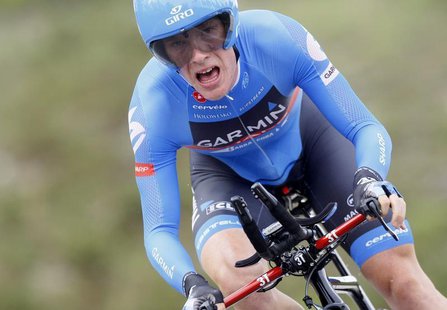 Garmin-Sharp rider Andrew Talansky of the U.S. cycles during the 11th stage of the Tour of Spain "La Vuelta" cycling race, a 39.4-km individ Garmin-Sharp rider Andrew Talansky of the U.S. cycles during the 11th stage of the Tour of Spain "La Vuelta" cycling race, a 39.4-km individ