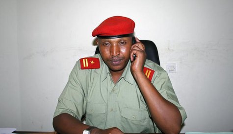 Fugitive Congolese warlord Bosco Ntaganda talks on his mobile phone at his office in Goma, April 4, 2009. REUTERS/Paul Harera Fugitive Congolese warlord Bosco Ntaganda talks on his mobile phone at his office in Goma, April 4, 2009. REUTERS/Paul Harera