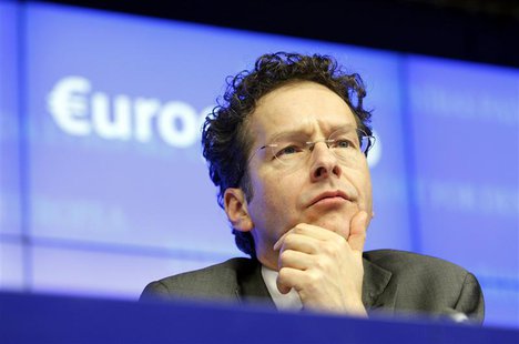 Eurogroup President Jeroen Dijsselbloem attends a news conference at the end of a Eurogroup meeting at the European Council building in Brus Eurogroup President Jeroen Dijsselbloem attends a news conference at the end of a Eurogroup meeting at the European Council building in Brus