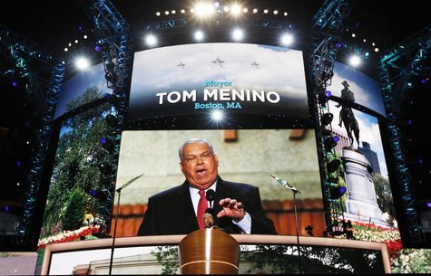Boston mayor Tom Menino addresses the second session of Democratic National Convention in Charlotte, North Carolina, September 5, 2012. REUT Boston mayor Tom Menino addresses the second session of Democratic National Convention in Charlotte, North Carolina, September 5, 2012. REUT