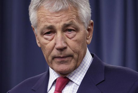 U.S. Secretary of Defense Chuck Hagel speaks at his news conference at the Pentagon in Washington March 15, 2013. REUTERS/Yuri Gripas U.S. Secretary of Defense Chuck Hagel speaks at his news conference at the Pentagon in Washington March 15, 2013. REUTERS/Yuri Gripas