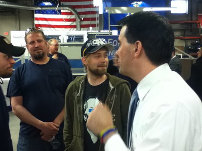 Governor Scott Walker, talking with workers at Wausau Container Corporation Governor Scott Walker, talking with workers at Wausau Container Corporation