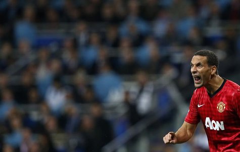 Manchester United's Rio Ferdinand celebrates his team's goal against Real Madrid during the Champions League soccer match at Santiago Bernab Manchester United's Rio Ferdinand celebrates his team's goal against Real Madrid during the Champions League soccer match at Santiago Bernab
