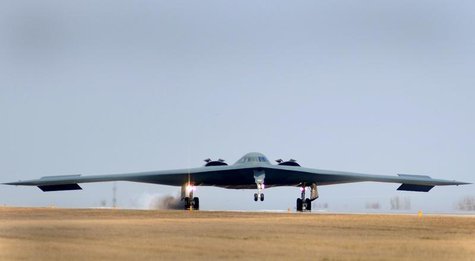 One of three Air Force Global Strike Command B-2 Spirit bombers returns to home base at Whiteman Air Force Base in Missouri, March 20, 2011 One of three Air Force Global Strike Command B-2 Spirit bombers returns to home base at Whiteman Air Force Base in Missouri, March 20, 2011