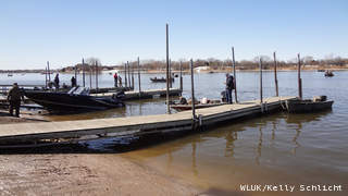 Warming temperatures make the Fox Point boat launch in De Pere a destination for walleye fishermen, March 29, 2013. (courtesy of FOX 11). Warming temperatures make the Fox Point boat launch in De Pere a destination for walleye fishermen, March 29, 2013. (courtesy of FOX 11).