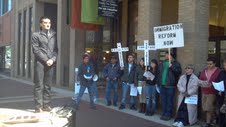 Preachers and Protesters gather on Good Friday to pitch for immigration reform. Preachers and Protesters gather on Good Friday to pitch for immigration reform.
