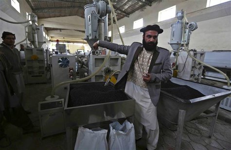 Najib Ullah Latify, the owner of factory High Standard Pipe explains about their factory in Kabul March 17, 2013. REUTERS/Omar Sobhani Najib Ullah Latify, the owner of factory High Standard Pipe explains about their factory in Kabul March 17, 2013. REUTERS/Omar Sobhani