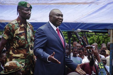 Central African Republic's new President Michel Djotodia speaks to his supporters at a rally in favour of the Seleka rebel coalition in down Central African Republic's new President Michel Djotodia speaks to his supporters at a rally in favour of the Seleka rebel coalition in down