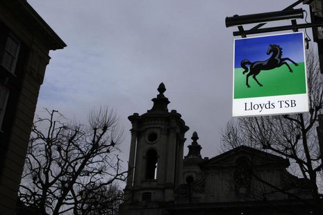 A Lloyds bank sign hangs outside a branch in London February 24, 2012. REUTERS/Stefan Wermuth A Lloyds bank sign hangs outside a branch in London February 24, 2012. REUTERS/Stefan Wermuth