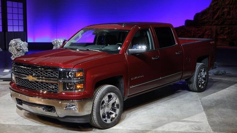General Motors displays its 2014 Chevrolet Silverado full-size pickup truck after unveiling it and the 2014 GMC Sierra full-size pickup in P General Motors displays its 2014 Chevrolet Silverado full-size pickup truck after unveiling it and the 2014 GMC Sierra full-size pickup in P