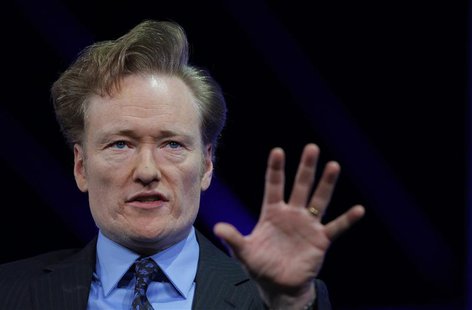 Comedian and talk show host Conan O'Brien is interviewed at The Cable Show in Boston, Massachusetts May 23, 2012. REUTERS/Brian Snyder Comedian and talk show host Conan O'Brien is interviewed at The Cable Show in Boston, Massachusetts May 23, 2012. REUTERS/Brian Snyder