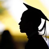 Students take their seats for the diploma ceremony at the John F. Kennedy School of Government during the 361st Commencement Exercises at Ha