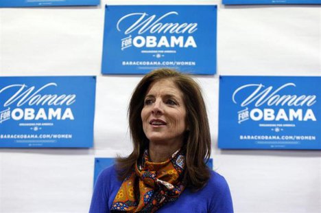 Caroline Kennedy speaks to volunteers for U.S. President Barack Obama at the Obama for America New Hampshire Office in Portsmouth, New Hamps Caroline Kennedy speaks to volunteers for U.S. President Barack Obama at the Obama for America New Hampshire Office in Portsmouth, New Hamps