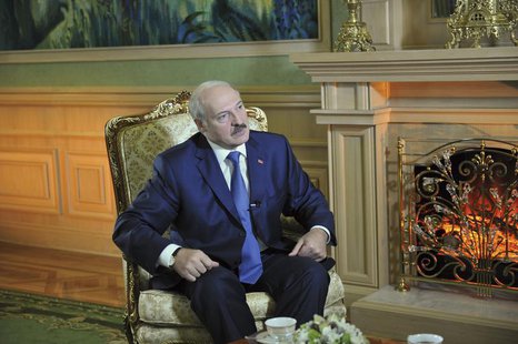 Belarussian President Alexander Lukashenko sits during an interview with Reuters in Minsk November 26, 2012. REUTERS/Yuri Oreshkin/President Belarussian President Alexander Lukashenko sits during an interview with Reuters in Minsk November 26, 2012. REUTERS/Yuri Oreshkin/President