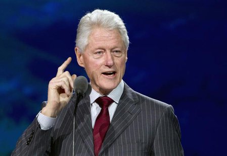Former U.S. President Bill Clinton speaks during a Samsung keynote address at the Consumer Electronics Show (CES) in Las Vegas January 9, 20 Former U.S. President Bill Clinton speaks during a Samsung keynote address at the Consumer Electronics Show (CES) in Las Vegas January 9, 20