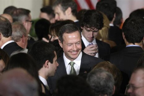 Maryland Governor Martin O'Malley (D-MD) attends a St. Patrick's Day reception at the White House in Washington, March 19, 2013. REUTERS/Jon Maryland Governor Martin O'Malley (D-MD) attends a St. Patrick's Day reception at the White House in Washington, March 19, 2013. REUTERS/Jon