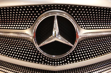 The logo of a Mercedes car is pictured during a press presentation prior to the Essen Motor Show in Essen November 30, 2012. REUTERS/Ina Fas The logo of a Mercedes car is pictured during a press presentation prior to the Essen Motor Show in Essen November 30, 2012. REUTERS/Ina Fas
