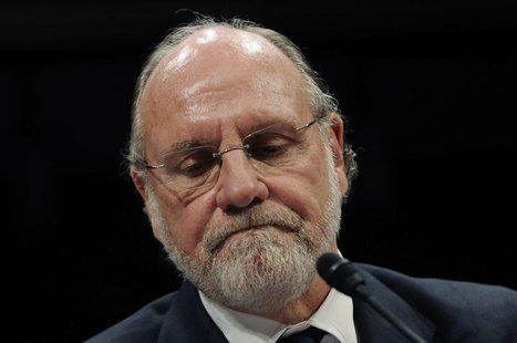 Former MF Global CEO Jon Corzine frowns as he testifies before a House Financial Services Committee Oversight and Investigations Subcommitte Former MF Global CEO Jon Corzine frowns as he testifies before a House Financial Services Committee Oversight and Investigations Subcommitte