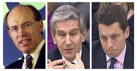 Former HBOS chief executives James Crosby and Andy Hornby (R) and chairman Dennis Stevenson (C) are seen in a combination of images in Londo Former HBOS chief executives James Crosby and Andy Hornby (R) and chairman Dennis Stevenson (C) are seen in a combination of images in Londo