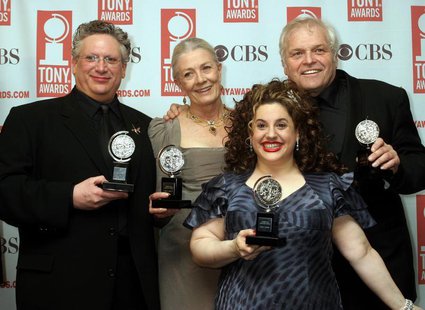 Actors Harvey Fierstein (L), Vanessa Redgrave (2nd L), Marissa Jaret Winokur (2ndR), and Brian Dennehy pose with their Tony Awards at the 57 Actors Harvey Fierstein (L), Vanessa Redgrave (2nd L), Marissa Jaret Winokur (2ndR), and Brian Dennehy pose with their Tony Awards at the 57