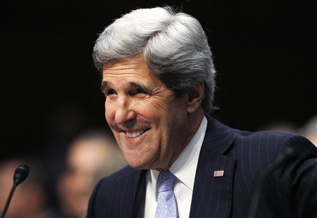 U.S. Senator John Kerry (D-MA) testifies during his Senate Foreign Relations Committee confirmation hearing to be secretary of state, on Cap U.S. Senator John Kerry (D-MA) testifies during his Senate Foreign Relations Committee confirmation hearing to be secretary of state, on Cap