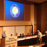 The National Geographic Bee was held at Western Michigan University's Fetzer Center on Friday.
