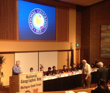 The National Geographic Bee was held at Western Michigan University's Fetzer Center on Friday. The National Geographic Bee was held at Western Michigan University's Fetzer Center on Friday.