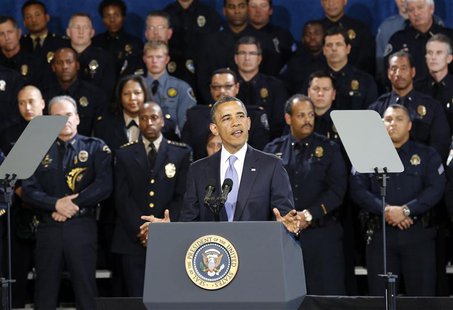 U.S. President Barack Obama speaks about tighenting gun regulations during a visit to the Denver Police Academy in Denver, Colorado April 3, U.S. President Barack Obama speaks about tighenting gun regulations during a visit to the Denver Police Academy in Denver, Colorado April 3,