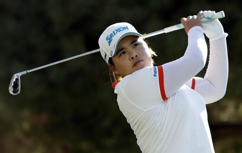Inbee Park of South Korea tees off on the 17th hole during the second round of the Kraft Nabisco Championship LPGA golf tournament in Rancho Inbee Park of South Korea tees off on the 17th hole during the second round of the Kraft Nabisco Championship LPGA golf tournament in Rancho