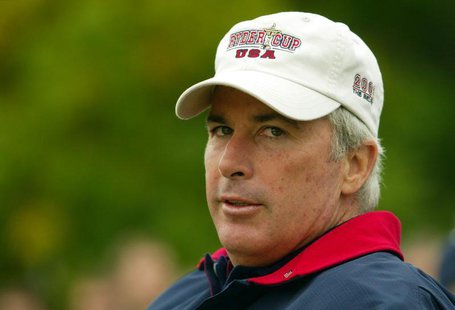 Curtis Strange watches play during the 34th Ryder Cup at the Belfry near Birmingham September 27, 2002. Curtis Strange watches play during the 34th Ryder Cup at the Belfry near Birmingham September 27, 2002.