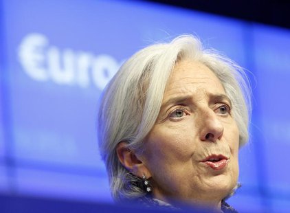 International Monetary Fund (IMF) executive director Christine Lagarde attends a news conference at the end of a Eurogroup meeting at the Eu International Monetary Fund (IMF) executive director Christine Lagarde attends a news conference at the end of a Eurogroup meeting at the Eu