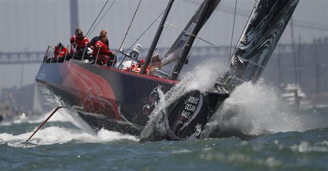 Volvo Ocean Race team Puma sails during eighth leg of Volvo Ocean Race in Lisbon June 10, 2012. The eighth leg of Volvo Ocean Race starts to Volvo Ocean Race team Puma sails during eighth leg of Volvo Ocean Race in Lisbon June 10, 2012. The eighth leg of Volvo Ocean Race starts to