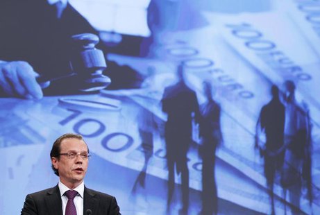 European Commissioner for Taxation and Customs Union, Audit and Anti-Fraud Algirdas Semeta addresses a news conference in Brussels after the European Commissioner for Taxation and Customs Union, Audit and Anti-Fraud Algirdas Semeta addresses a news conference in Brussels after the