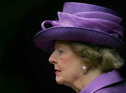 Britain's former Prime Minister Baroness Thatcher attends a service to commemorate the 25th anniversary of the liberation of the Falkland Is Britain's former Prime Minister Baroness Thatcher attends a service to commemorate the 25th anniversary of the liberation of the Falkland Is