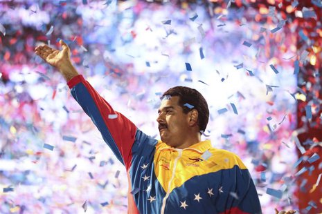 Venezuela's acting President and presidential candidate Nicolas Maduro waves to supporters during a campaign rally at the state of Bolivar, Venezuela's acting President and presidential candidate Nicolas Maduro waves to supporters during a campaign rally at the state of Bolivar,