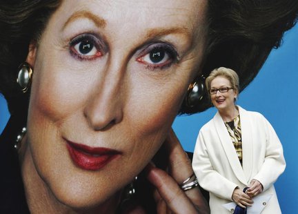Actress Meryl Streep poses for photographers after unveiling a poster for her new film "The Iron Lady" opposite the Housese of Parliament in Actress Meryl Streep poses for photographers after unveiling a poster for her new film "The Iron Lady" opposite the Housese of Parliament in
