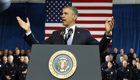 U.S. President Barack Obama speaks about tightening gun regulations during a visit to the Denver Police Academy in Denver, Colorado April 3, U.S. President Barack Obama speaks about tightening gun regulations during a visit to the Denver Police Academy in Denver, Colorado April 3,