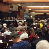 Citizens attend a Joint Finance Committee listening session for the 2013-15 state budget, held April 8, 2013 at Lambeau Field. (courtesy of FOX 11).