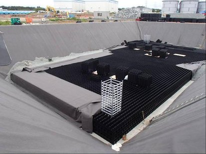 Underground water storage tank unit under construction is seen at Tokyo Electric Power Co. (TEPCO)'s tsunami-crippled Fukushima Daiichi Nucl Underground water storage tank unit under construction is seen at Tokyo Electric Power Co. (TEPCO)'s tsunami-crippled Fukushima Daiichi Nucl