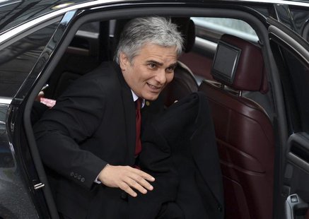 Austria's Chancellor Werner Faymann arrives at the European Union (EU) council headquarters for an EU leaders summit in Brussels March 14, 2 Austria's Chancellor Werner Faymann arrives at the European Union (EU) council headquarters for an EU leaders summit in Brussels March 14, 2