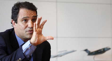 Luiz Carlos Aguiar, the head of Embraer's Defense and Security unit, speaks during an interview with Reuters in Sao Paulo January 13, 2012. Luiz Carlos Aguiar, the head of Embraer's Defense and Security unit, speaks during an interview with Reuters in Sao Paulo January 13, 2012.